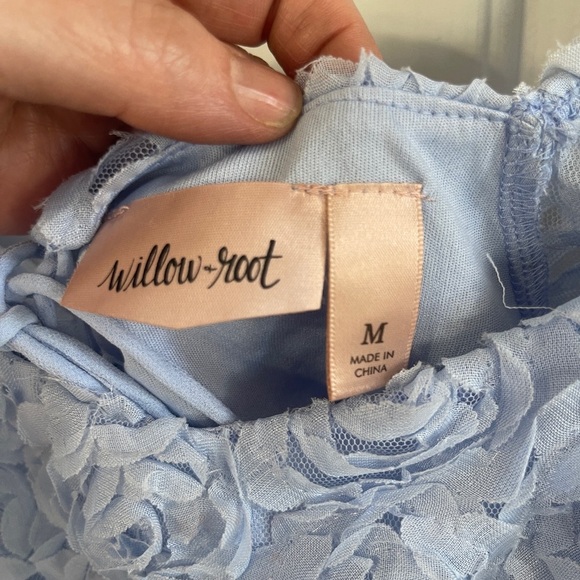 Willow&Root Buckle Women’s Medium Blue Rosette  Cropped Rosette Top Cottagecore - Picture 3 of 7